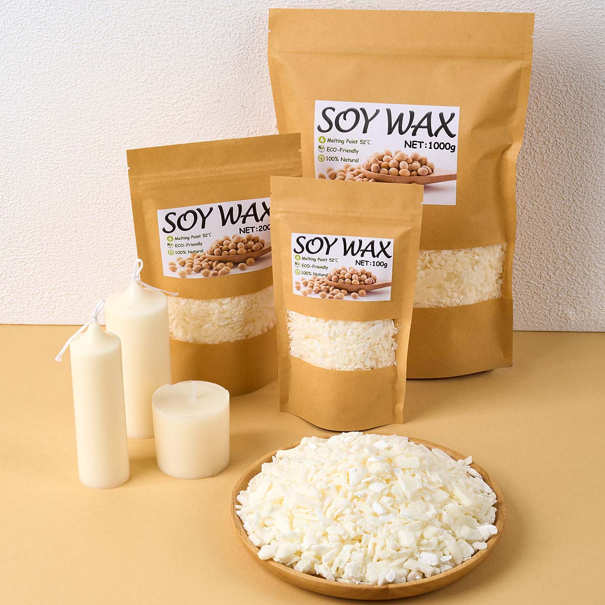 Candle Making Supplies For Beginners - 1 Pounds Pure White Soy Wax