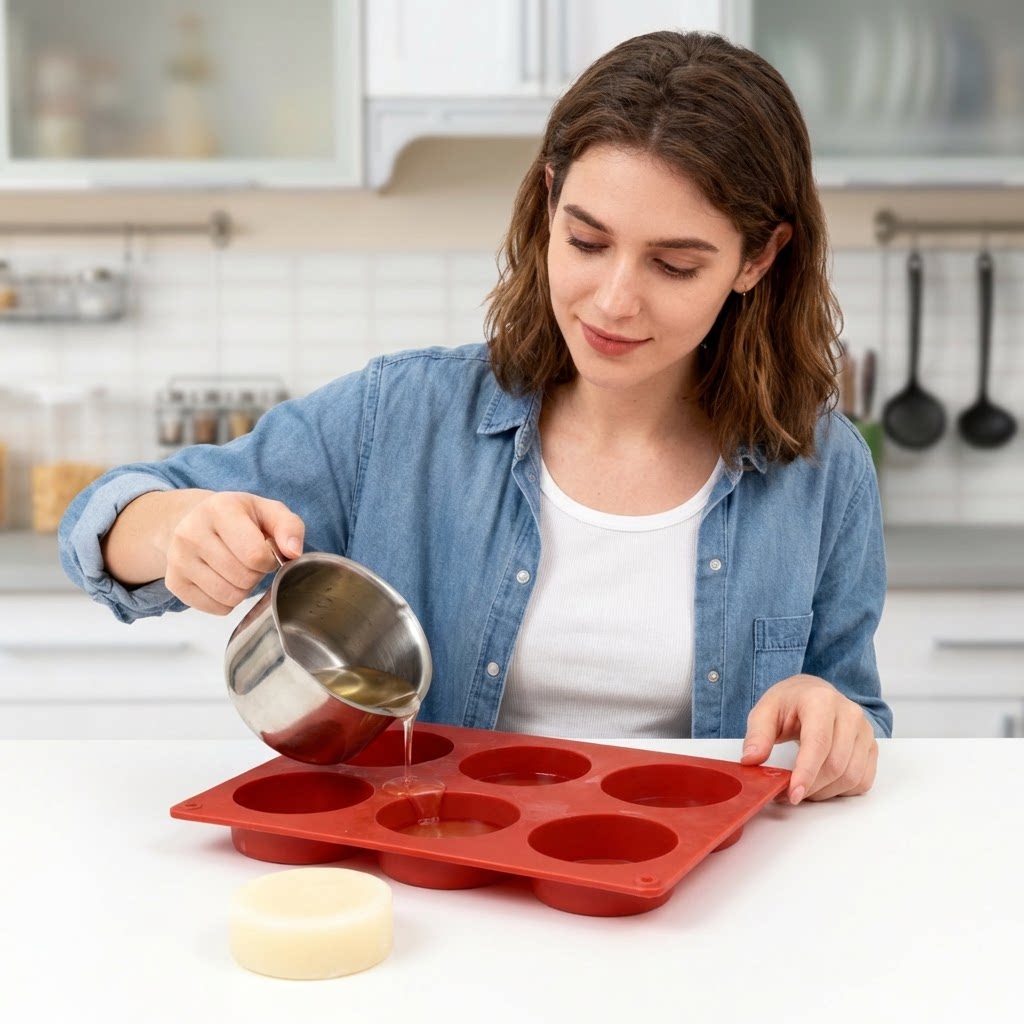 Round Silicone Soap Mold DIY H - Candle Making Supplies For Beginners 评论和价格